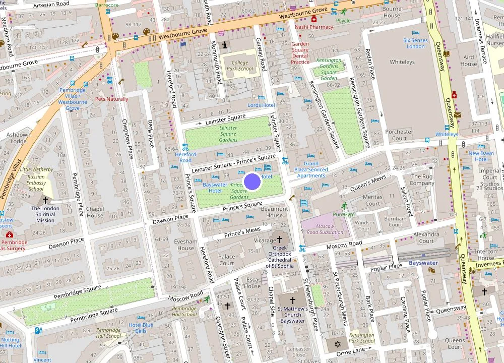 Map: Pembridge Palace Hotel
